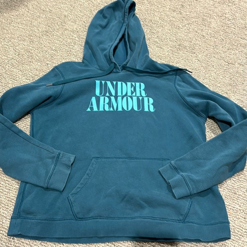 Under Armour Teal Hoodie with Light Aqua Logo